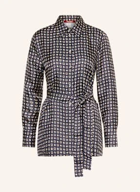 Max Mara Studio Bluzka Jedwabna Boccale blau