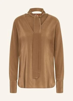 Max Mara Studio Bluzka Z Wiązaniem Pod Szyją Caco Z Jedwabiu braun