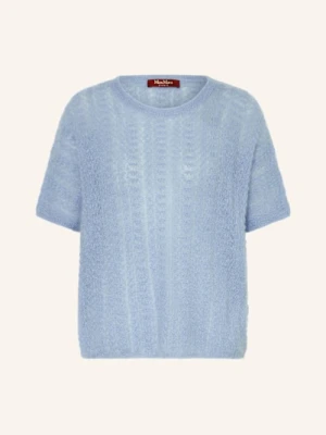 Max Mara Studio Dzianinowa Koszulka Terzo Z Dodatkiem Moheru blau