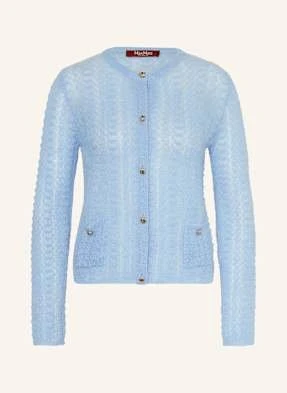 Max Mara Studio Kardigan Golia Z Dodatkiem Moheru blau