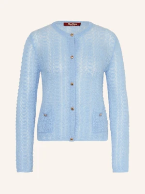 Max Mara Studio Kardigan Golia Z Dodatkiem Moheru blau