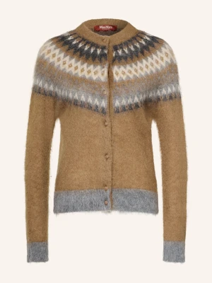 Max Mara Studio Kardigan Meringa Z Moherem braun brązowy