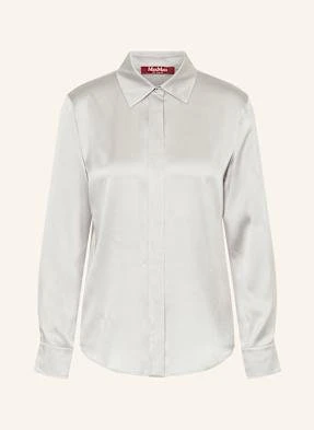 Max Mara Studio Koszula Z Jedwabiu Z Obszyciem Ozdobnymi Kamykami grau