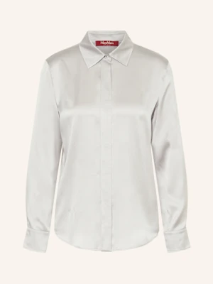 Max Mara Studio Koszula Z Jedwabiu Z Obszyciem Ozdobnymi Kamykami grau