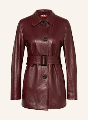 Max Mara Studio Kurtka Skórzana Tolmin rot