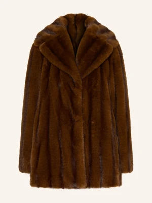 Max Mara Studio Kurtka Ze Sztucznego Futra Neo braun CIEMNOBRĄZOWY