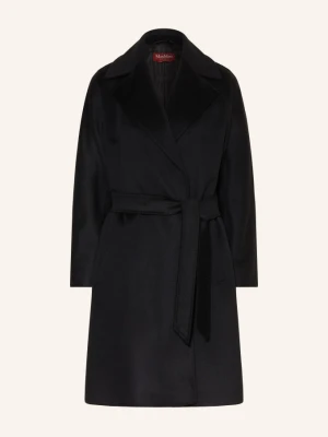 Max Mara Studio Płaszcz Wełniany Dravenna schwarz CZARNY
