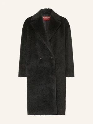 Max Mara Studio Płaszcz Ze Sztucznego Futra Urbano Z Alpaką schwarz CZARNY