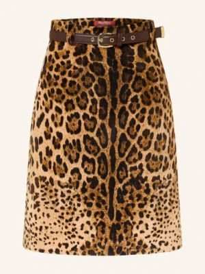 Max Mara Studio Spódnica Aksamitna Falange braun