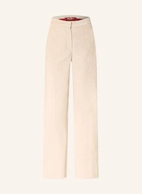 Max Mara Studio Spodnie Marlena Faretra Ze Sztruksu beige