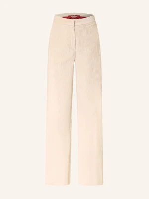 Max Mara Studio Spodnie Marlena Faretra Ze Sztruksu beige
