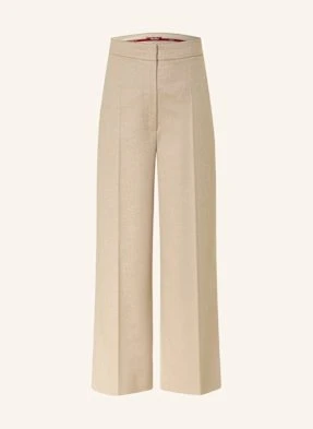 Max Mara Studio Spodnie Marlena Marengo Z Flaneli beige