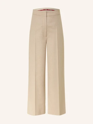 Max Mara Studio Spodnie Marlena Marengo Z Flaneli beige