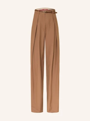 Max Mara Studio Spodnie Typu Marlena Marki Aere braun BRĄZOWY