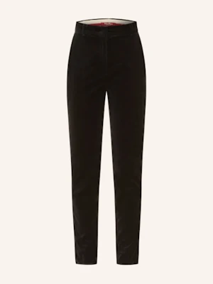 Max Mara Studio Spodnie Z Aksamitu Neutro schwarz