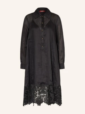 Max Mara Studio Sukienka Koszulowa Mela Z Koronką Ażurową schwarz