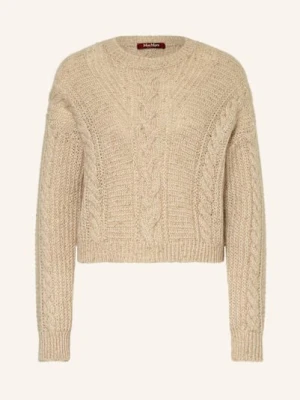 Max Mara Studio Sweter Crasso Z Dodatkiem Alpaki I Błyszczącej Przędzy beige
