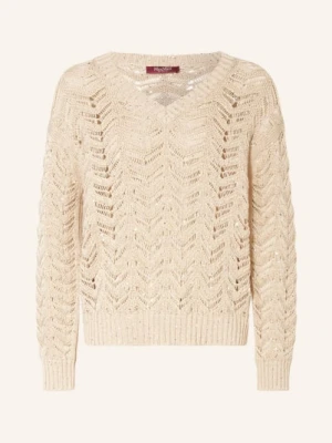 Max Mara Studio Sweter Felino Z Cekinami beige