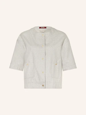 Max Mara Studio Żakiet Pudełkowy Agile Z Lnem I Błyszczącą Przędzą silber