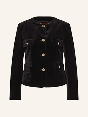 Max Mara Studio Żakiet Pudełkowy Ilex Z Aksamitu schwarz