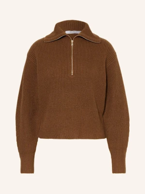 Max Mara Sweter Typu Troyer Nadar Z Dodatkiem Kaszmiru braun