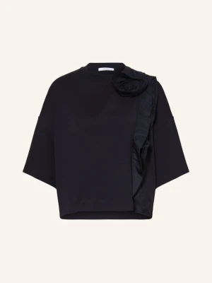 Max Mara T-Shirt Era Z Falbanami blau GRANATOWY