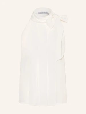 Max Mara Top Koszulowy Fune Z Kokardą weiss BIAŁY