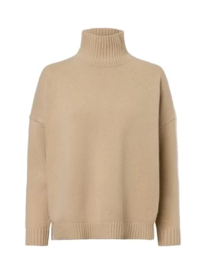 Weekend Max Mara Sweter damski z dzianiny wykonany z wełny dziewiczej Kobiety wełna ze strzyży beżowy jednolity,