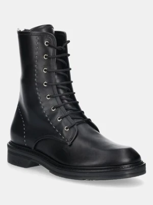 Max Mara workery skórzane URBANCOMBACT damskie kolor czarny na płaskim obcasie 2524796031600
