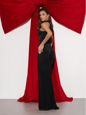 Maxi sukienka z cekinami MARCIA - czarna  magmac 