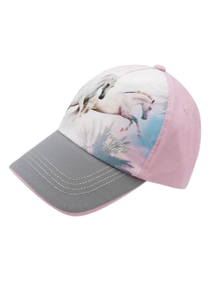 MaxiMo Czapka "Horses" w kolorze jasnoróżowo-szarym rozmiar: 55 cm