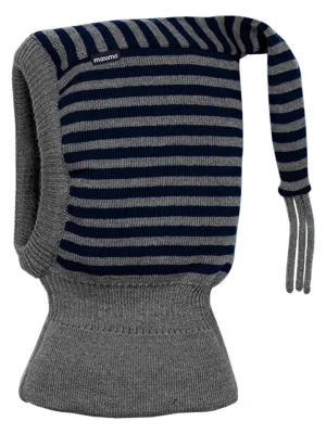 MaxiMo Wełniana kominiarka w kolorze szaro-granatowym rozmiar: 53 cm