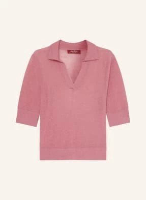 Max Mara Studio Koszulka Polo Z Dzianiny Pablo Z Rękawami 3/4 I Moherem pink