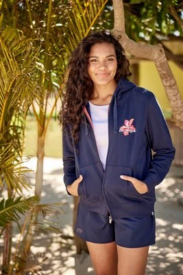 Maya damska bluza z kapturem z nadrukiem - Navy Animal