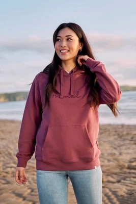 Maya damska organiczna bluza z kapturem - Burgundy Animal