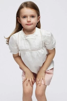 Mayoral bluzka bawełniana dziecięca kolor beżowy gładka