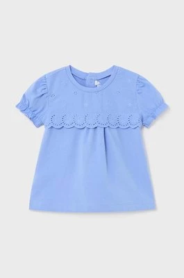 Mayoral bluzka niemowlęca kolor niebieski gładka