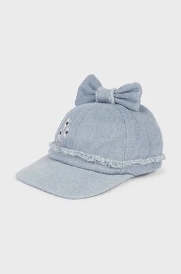 Mayoral czapka z daszkiem bawełniana dziecięca kolor niebieski z aplikacją