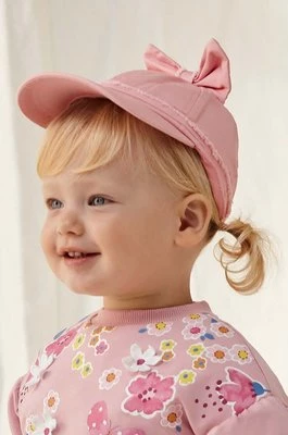 Mayoral czapka z daszkiem bawełniana dziecięca kolor różowy z aplikacją