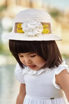 Mayoral kapelusz z domieszką lnu kolor biały