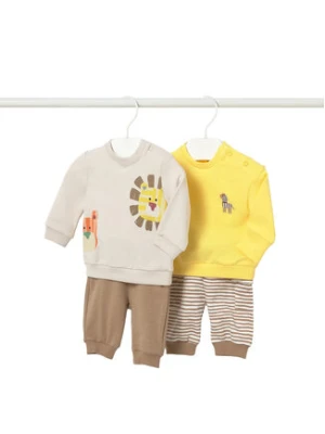 Mayoral Komplet 2 par spodni dresowych i 2 bluz 1628 Beżowy Regular Fit
