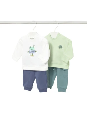 Mayoral Komplet 2 par spodni dresowych i 2 bluz 1628 Zielony Regular Fit