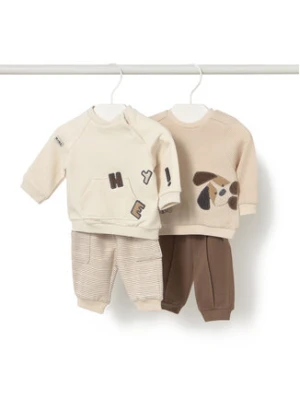 Mayoral Komplet 2 par spodni dresowych i 2 bluz 2639 Beżowy Regular Fit