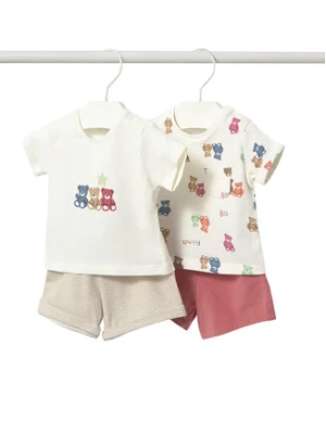 Mayoral Komplet 2 t-shirtów i spodenek 1652 Kolorowy Regular Fit