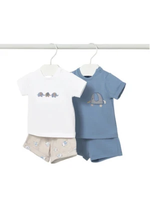 Mayoral Komplet 2 t-shirtów i spodenek 1652 Niebieski Regular Fit
