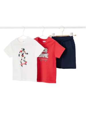 Mayoral Komplet 2 t-shirtów i spodenek 3604 Kolorowy Regular Fit