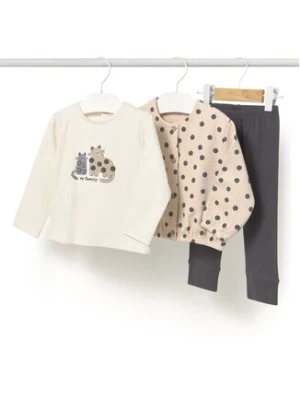 Mayoral Komplet bluza, bluzka i legginsy 2743 Beżowy Regular Fit