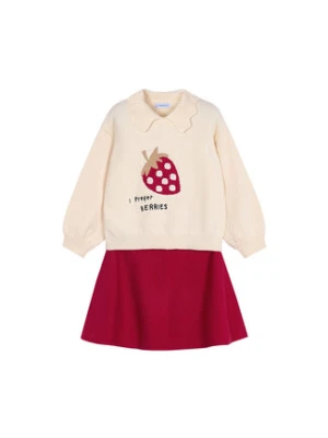 Mayoral Komplet bluza i spódniczka 4932 Beżowy Regular Fit