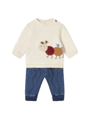 Mayoral Komplet bluza i spodnie materiałowe 2584 Écru Regular Fit