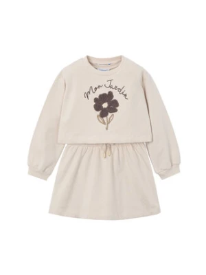 Mayoral Komplet bluza i sukienka 4927 Beżowy Regular Fit